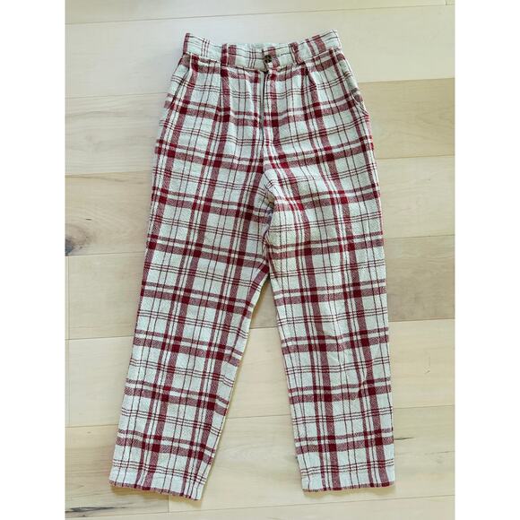 Moussy Plaid Print Dress Pants Size 1 Waist 24" Straight Leg Career High Waist - Picture 1 of 5